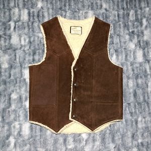 Vintage Ozark American Suade Sherpa Leather Vest